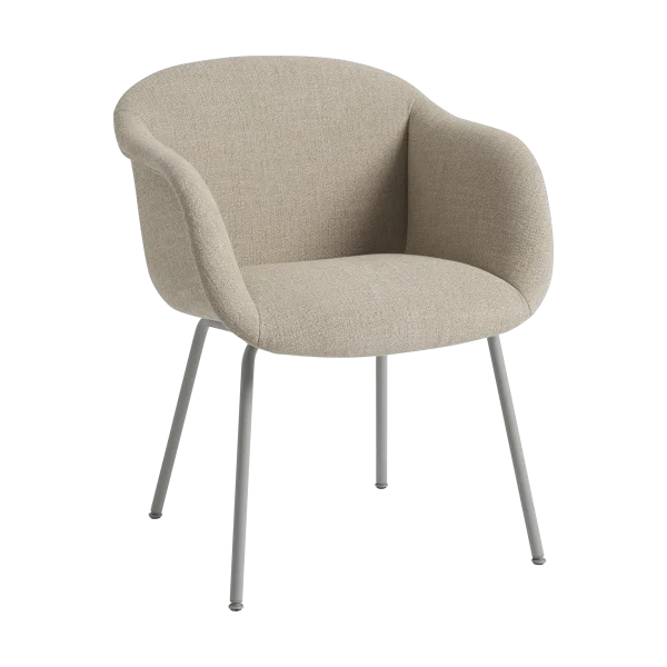 Muuto Fiber Soft Armchair mit Rohrgestell Ecriture 240/Grey