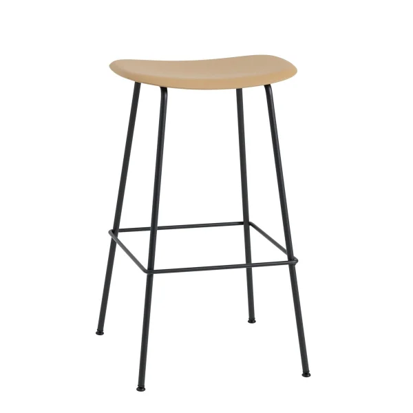Muuto Fiber Tube Barstuhl 75cm Ochre-black