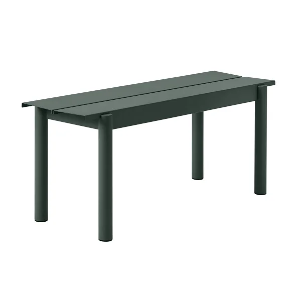Muuto Linear steel bench Stahlbank 110cm Dark green
