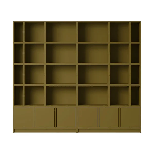 Muuto Stacked Aufbewahrungssystem Bookcase Configuration 1 Brown Green
