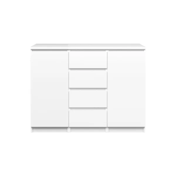 Nada Sideboard 2 Türen og 4 Schubladen weiss hochglanz.