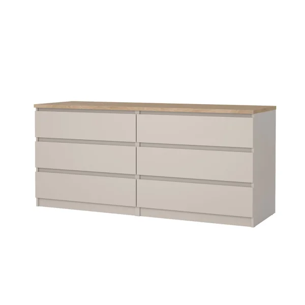 Naia Kommode 6 Schubladen Eiche Dekor.