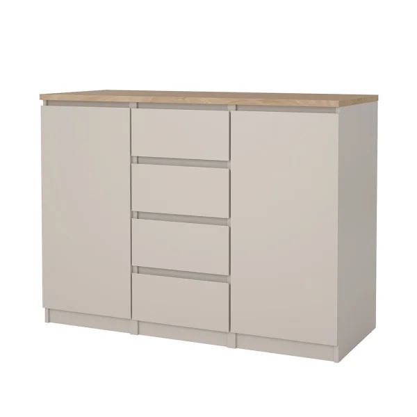 Naia Sideboard 2 Türen 4 Schubladen Eiche Dekor.