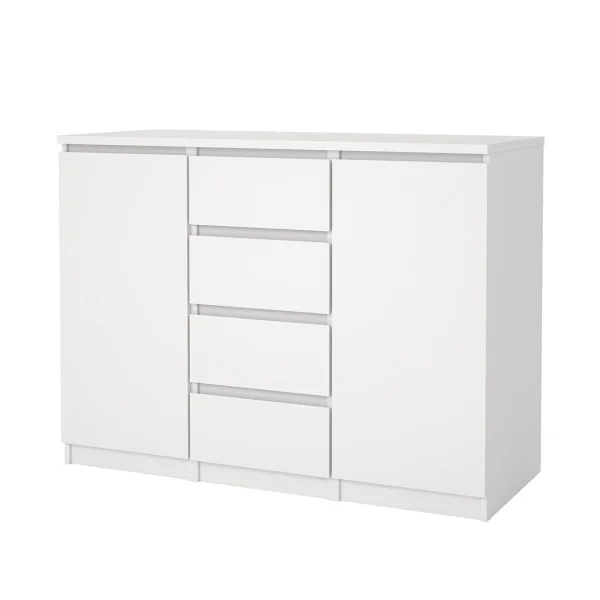Naia Sideboard 2 Türen 4 Schubladen weiß.