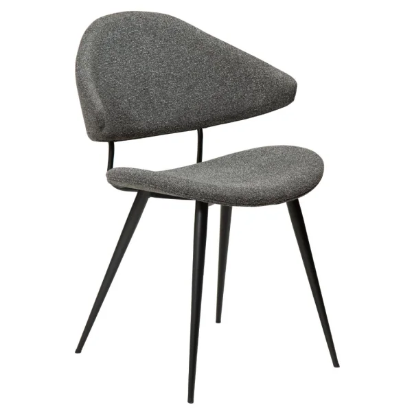 Napoleon Dan-Form Esszimmerstuhl mit Armlehnen Bouclé dunkelgrau.
