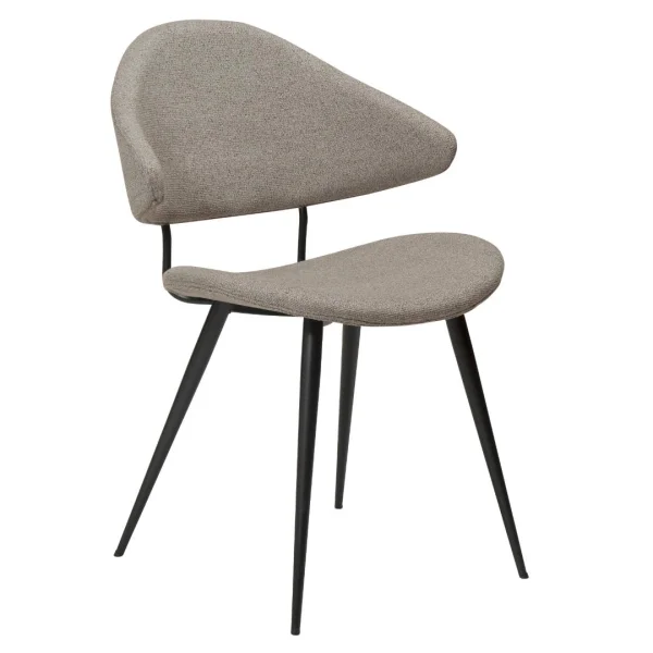 Napoleon Dan-Form Esszimmerstuhl mit Armlehnen Bouclé hellbraun.