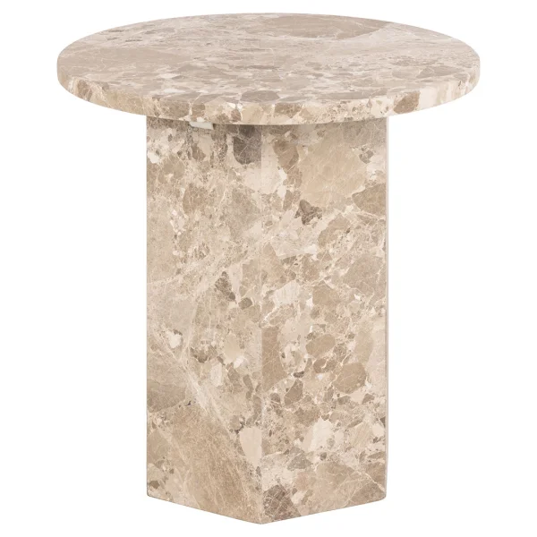 Naxos Couchtisch Beistelltisch Ø50cm Marmor braun.