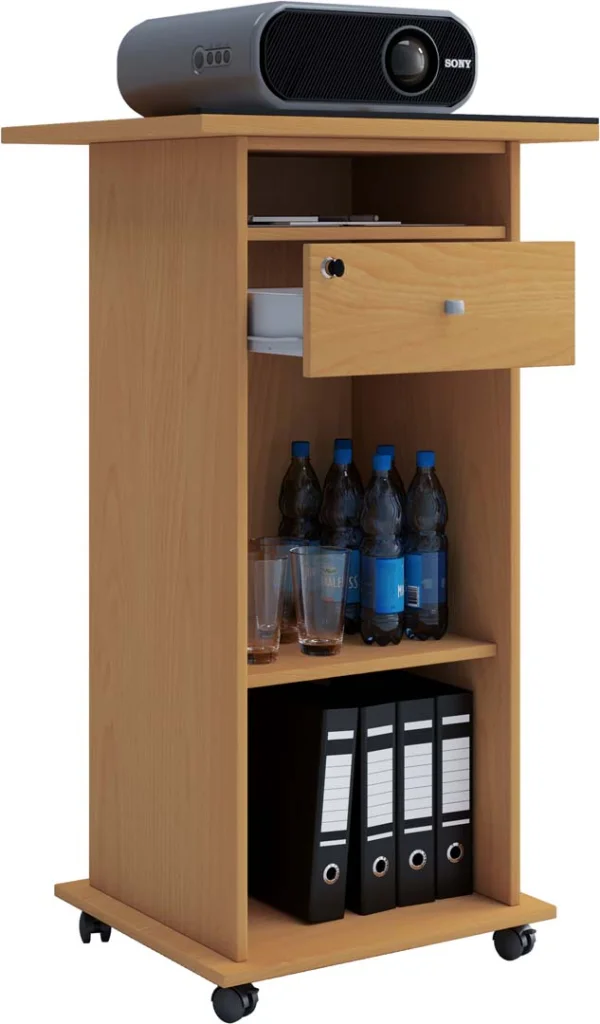 Neta Büroregal Halterung für Beamer 1 Schublade 2 Ablagen Buche dekor.