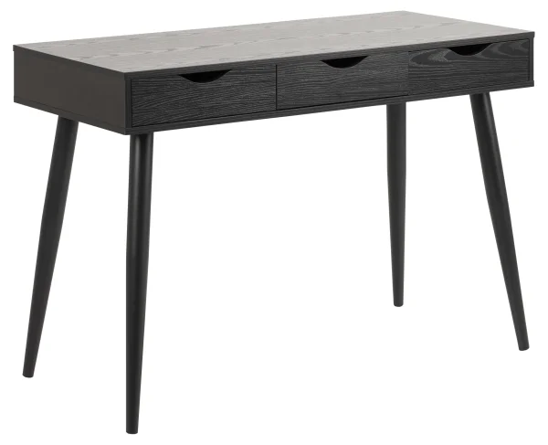 Nete Schreibtisch mit 3 Schubladen schwarz.