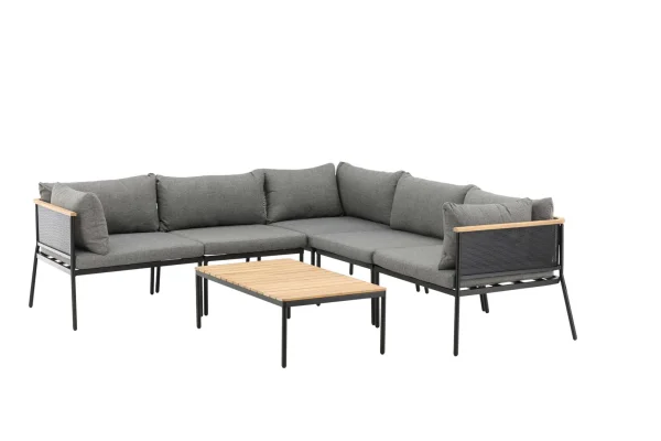 Nettan Lounge-Set 2 Teile schwarz,grau,natur.