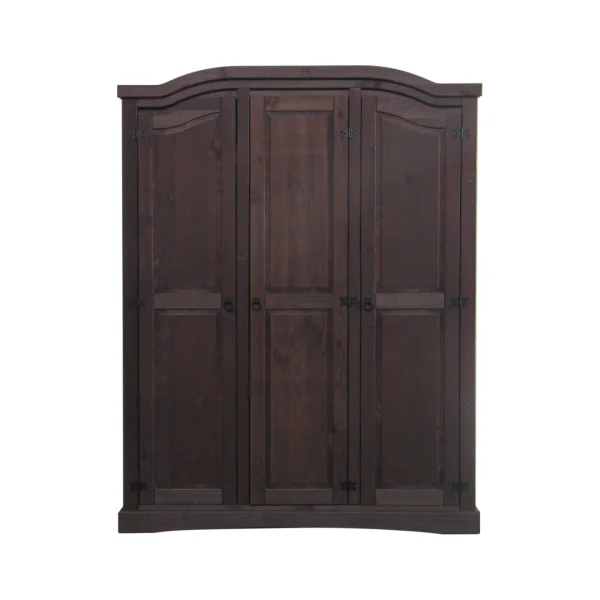 New Mexico Kleiderschrank 3-Trg. Breite 152 cm, Höhe 193 cm braun gebeitzt/Wachs.