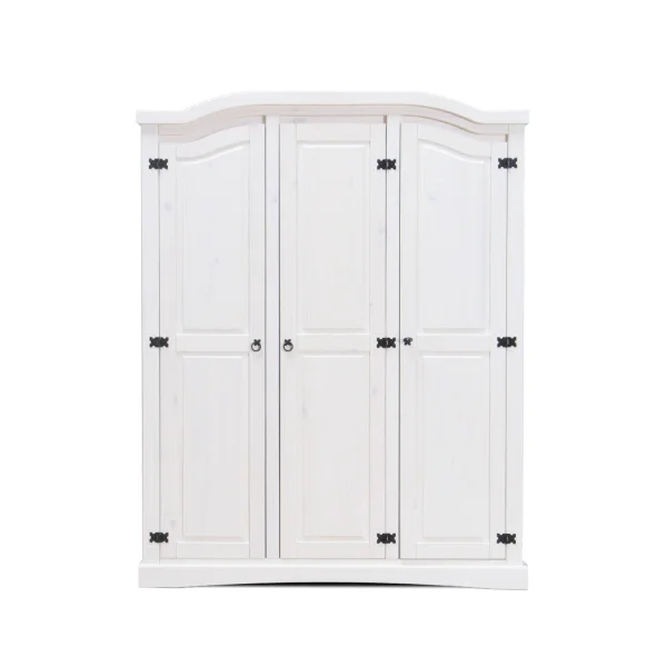 New Mexico Kleiderschrank 3-Trg. Breite 152 cm, Höhe 193 cm weiss/Wachs.