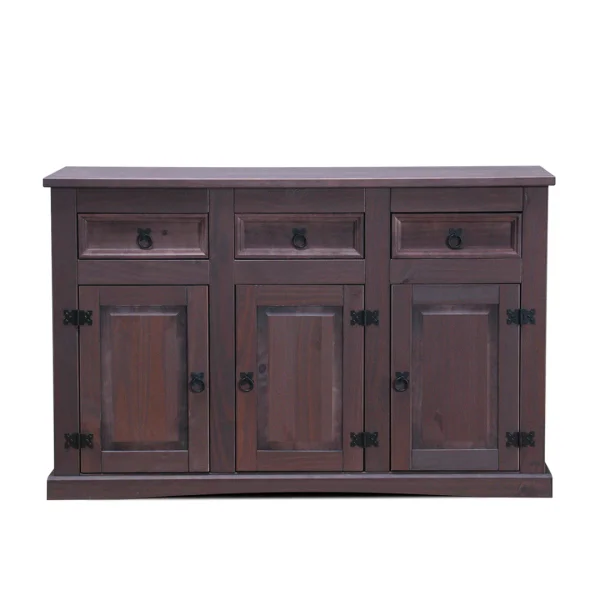 New Mexico Sideboard mit 3 Schubladen und 3 Türen Breite 132 cm, Höhe 84 cm braun gebeitzt/wachs.