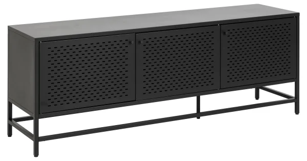 Newcastle Sideboard L160 mit 3 Gittertüren Metall schwarz.