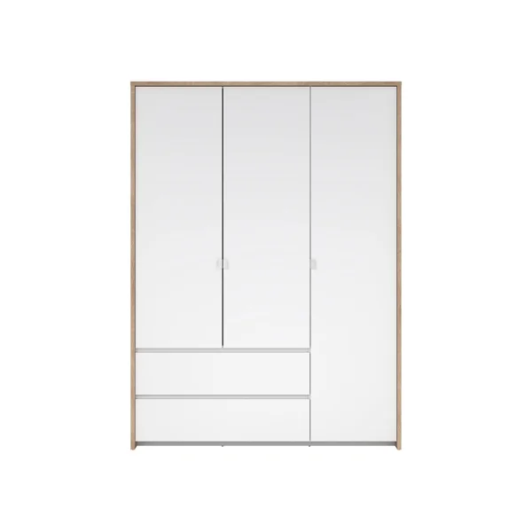 Next Kleiderschrank 3 Türen 2 Schubladen 149x200cm weiß Hochglanz.