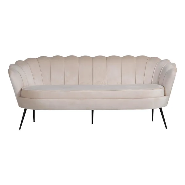 Nice Sofa 3 Personen velour beige.