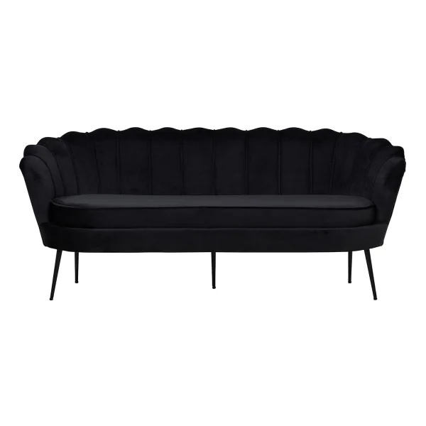 Nice Sofa 3 Personen velour schwarz.
