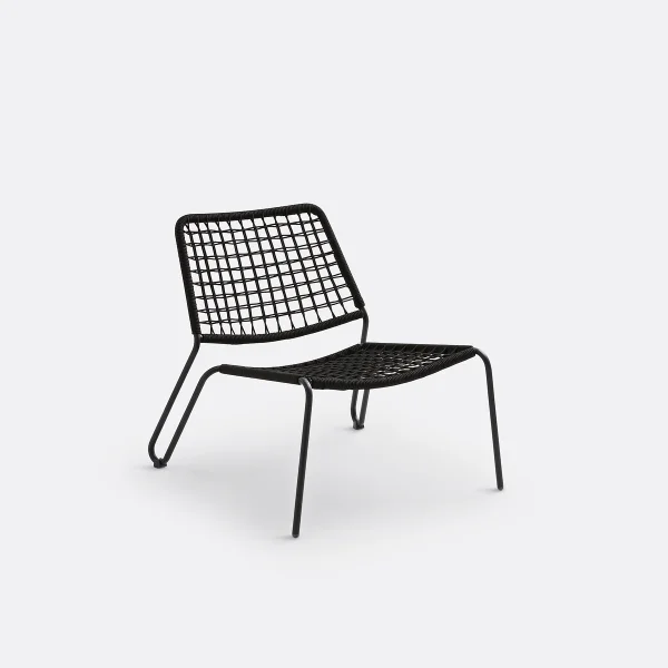 Niedriger Outdoor-sessel Masix, Schnurgeflecht