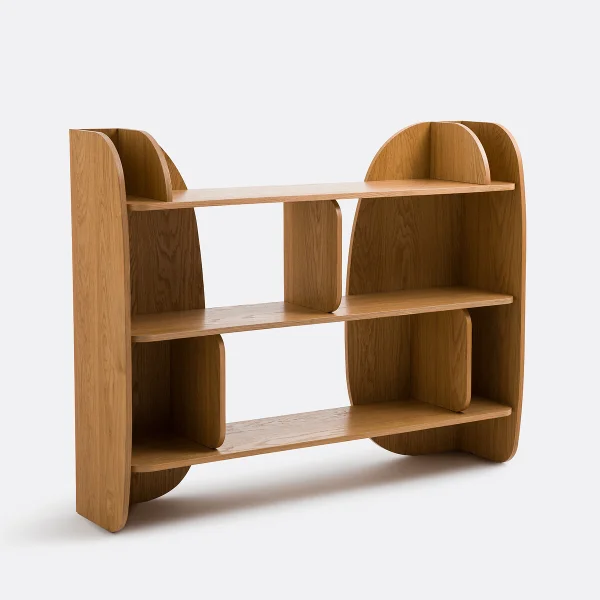Niedriges Bücherregal Gorman Mit 8 Fächern, Eiche