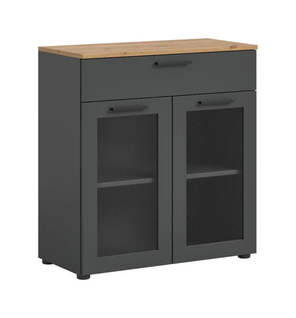 Niklas Sideboard 2 Türen, 1 Schublade grau.