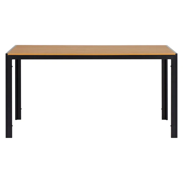 Noah Gartentisch Schwarz, Teak-Dekor.