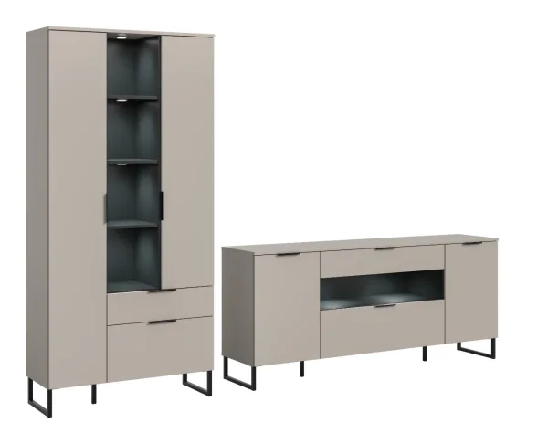 Noida Regal N2 System inkl. Beleuchtung Kaschmir Dekor.