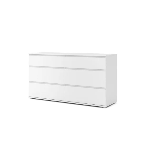 Nora Kommode 6 Schubladen weiss.
