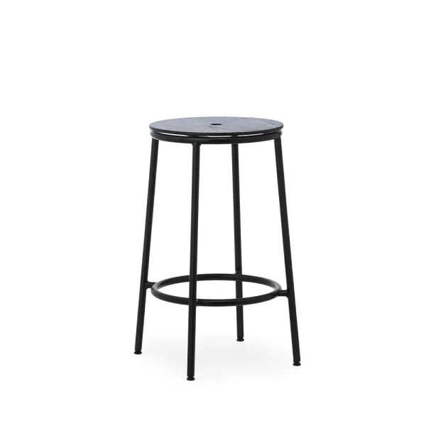 Normann Copenhagen - Circa Barhocker H65 Black Steel/Black Oak