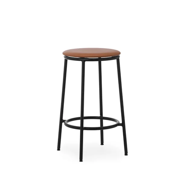 Normann Copenhagen - Circa Barhocker H65 Upholstery Black Steel/Ultra Leather Brandy Normann Copenh