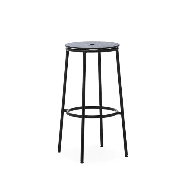 Normann Copenhagen - Circa Barhocker H75 Black Steel/Black Oak