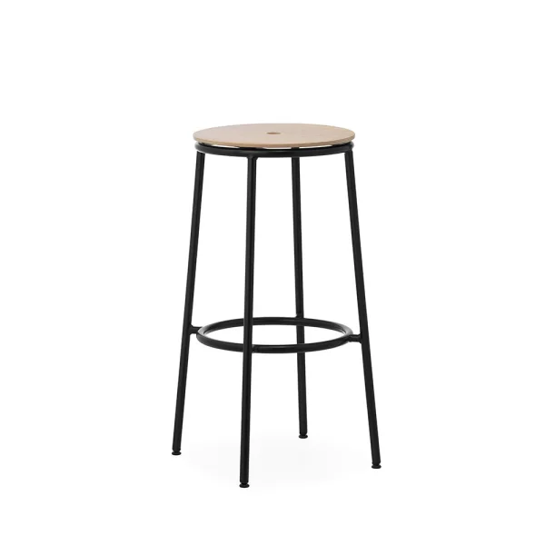 Normann Copenhagen - Circa Barhocker H75 Black Steel/Oak