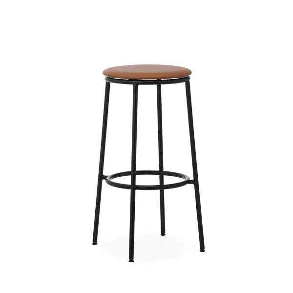 Normann Copenhagen - Circa Barhocker H75 Upholstery Black Steel/Ultra Leather Brandy Normann Copenh