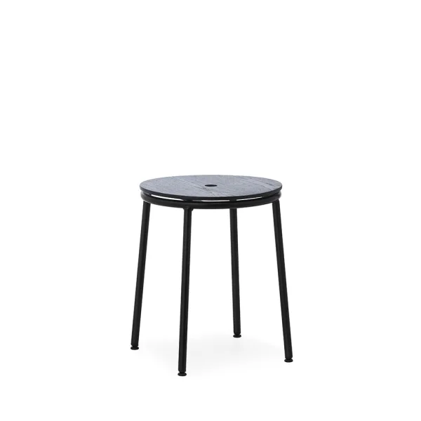 Normann Copenhagen - Circa Hocker H45 Black Steel/Black Oak