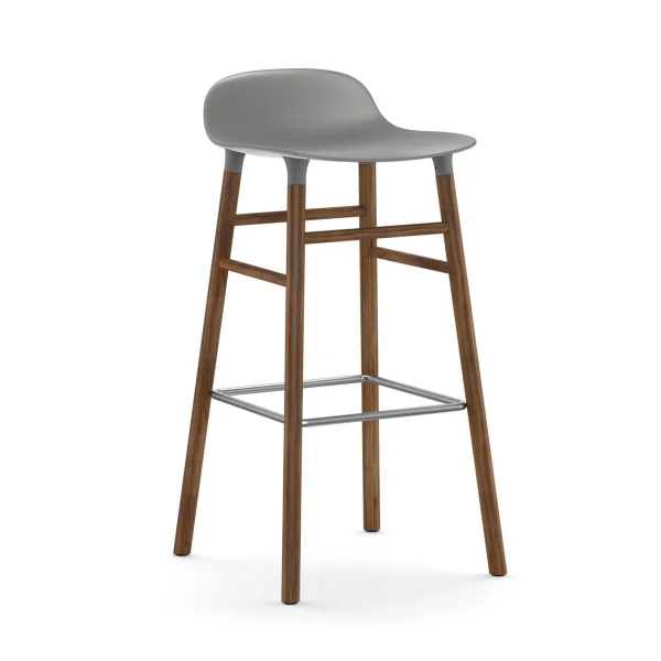 Normann Copenhagen Form Chair Barstuhl valnötsBeine Grau