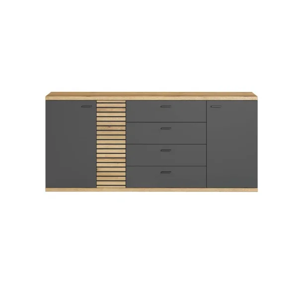 Norris Sideboard grau, Eiche dekor.