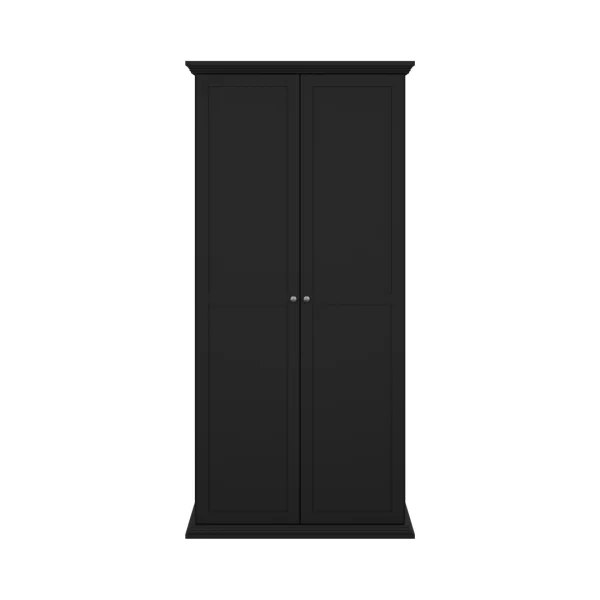 North Kleiderschrank 2 Türen schwarz matt.