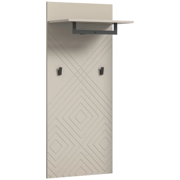 Notes Wandgarderobe 2 Haken 1 Regal matt beige.