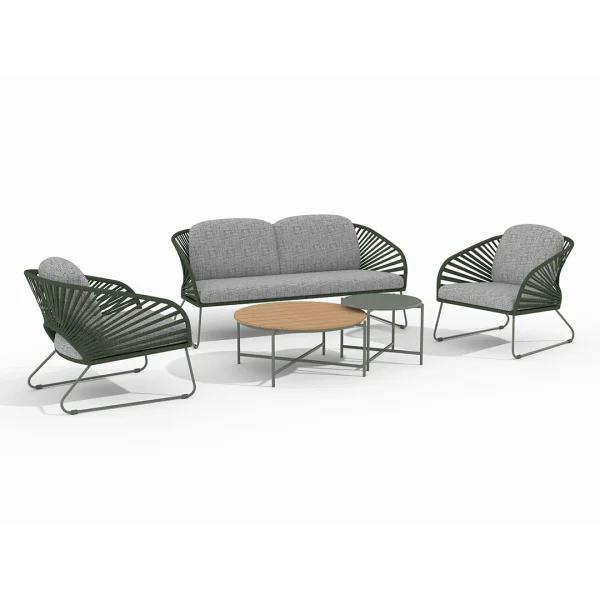Novella Loungeset inkl. Kissen grau, grün.