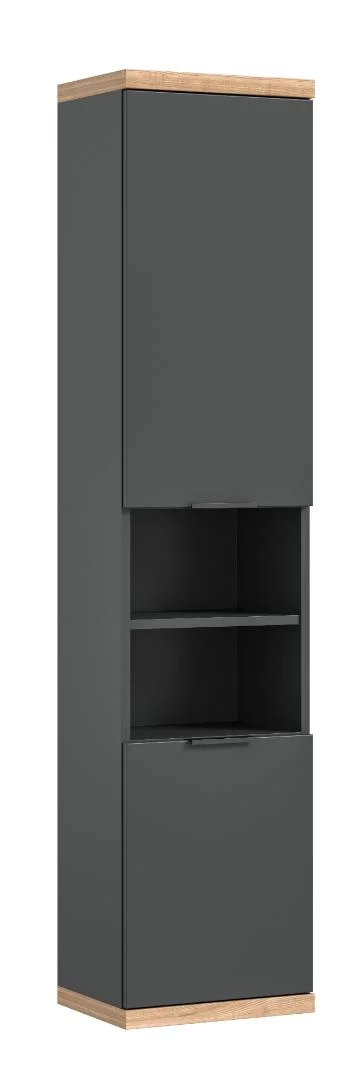 Nuaro Badschrank Wandhängend 2 Türen grau.