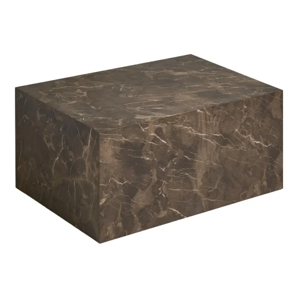 Nuuk Couchtisch Marmor Dekor braun.