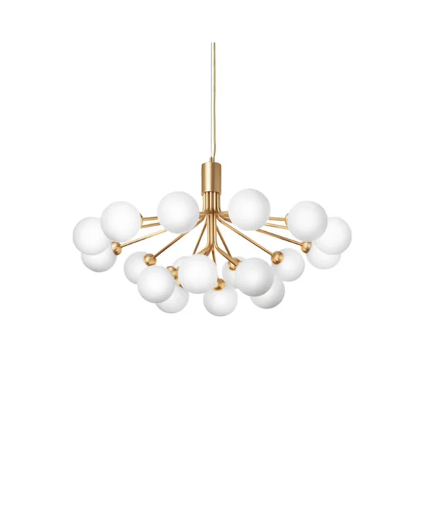 Nuura - Apiales 18 Kronleuchter Brushed Brass/Opal White