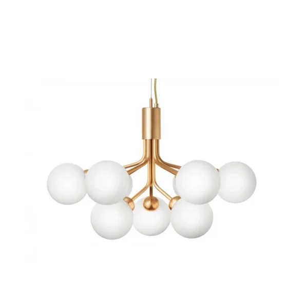 Nuura Aps - Apiales 9 Kronleuchter Brushed Brass/Opal White Nuura
