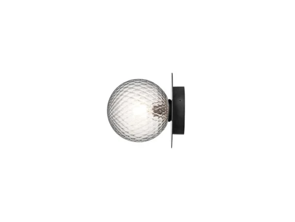 Nuura Aps -  Außen-Wandlampe Liila, schwarz/klar, Ø 16,5cm, IP54 Nuura