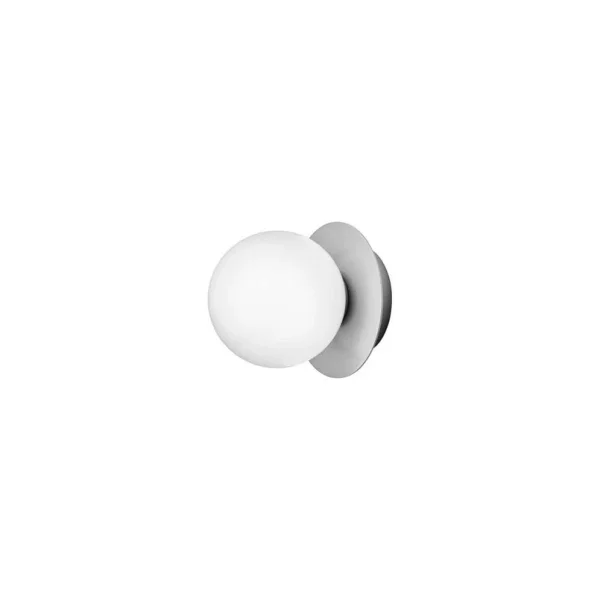 Nuura Aps - Liila 1 Wand-/Deckenlampe, silber/opal, Ø 14cm, IP44 Nuura