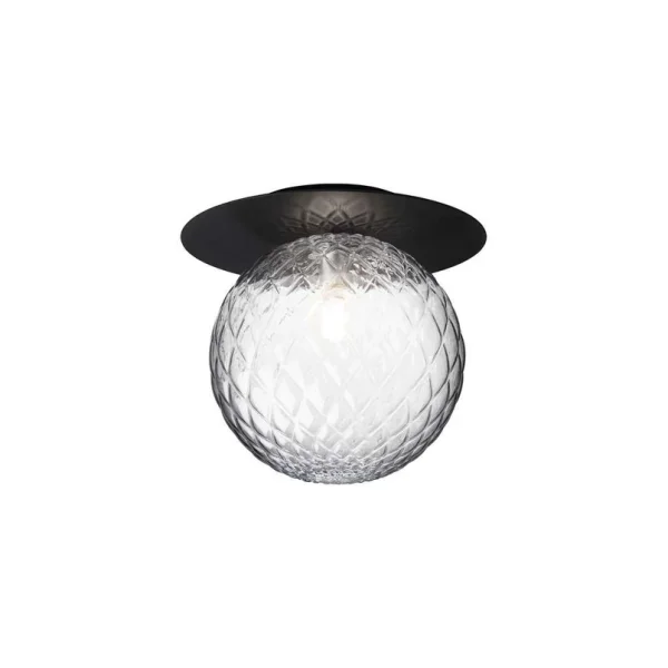 Nuura Aps - Liila 1 Wand-/Deckenleuchte IP44 Large Black/Optic Clear Nuura