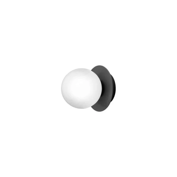 Nuura Aps - Liila 1 Wand-/Deckenleuchte IP44 Small Black/Opal Nuura