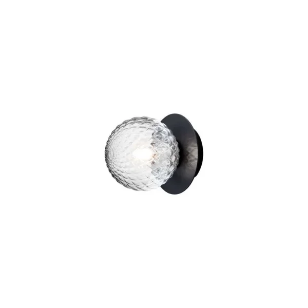 Nuura Aps - Liila 1 Wand-/Deckenleuchte IP44 Small Black/Optic Clear Nuura