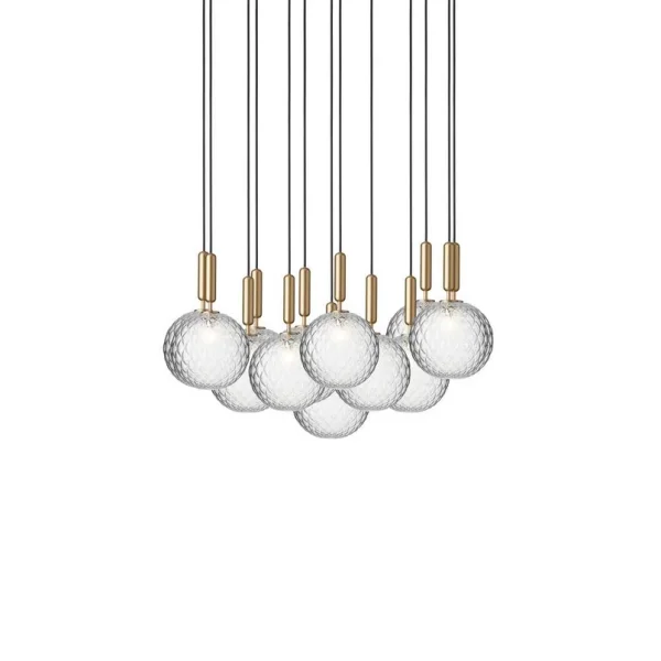 Nuura Aps - Miira 13 Kronleuchter Large Brass/Optic Clear Nuura