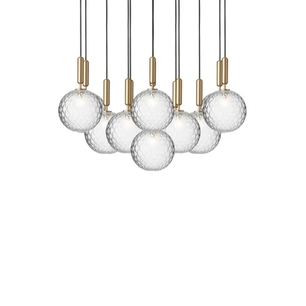 Nuura Aps - Miira 13 Kronleuchter, messing/klar, Ø 98cm, 13-flg. Nuura