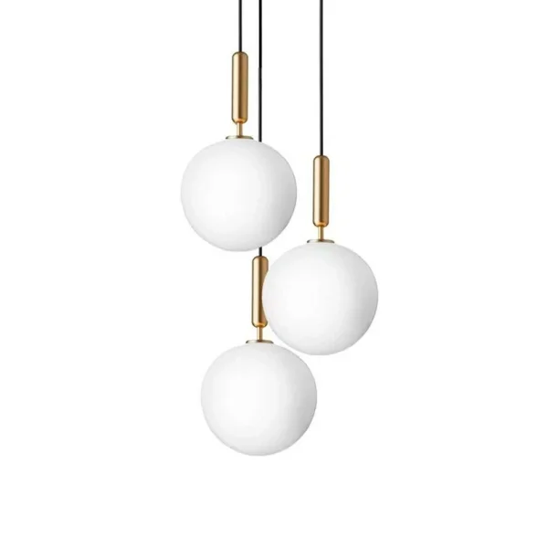 Nuura Aps - Miira 3 Kronleuchter Large Brass/Opal White Nuura